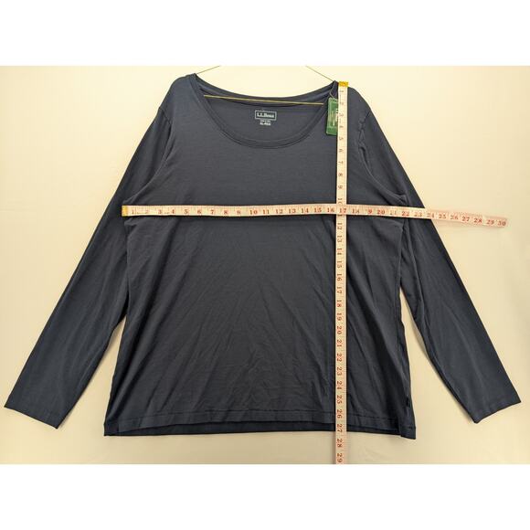 NWT L.L. Bean Women's Soft Stretch Supima-Blend Scoopneck Tee in Navy size XL - Picture 6 of 6